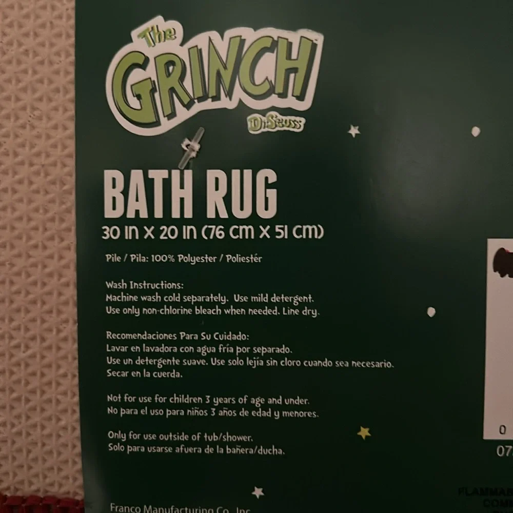 Grinch bath rug